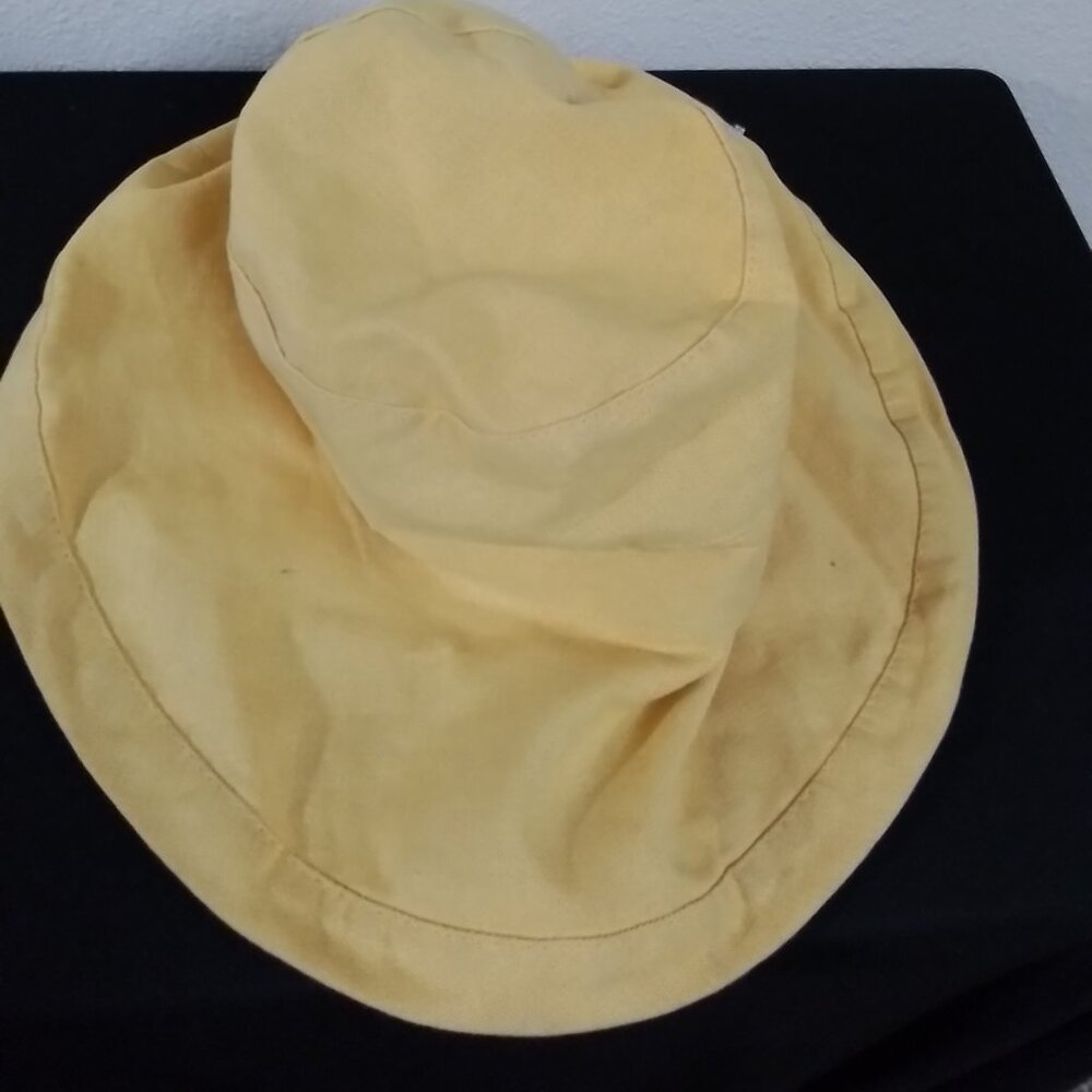 Scala Collezione Drawstring Bucket Hat Yellow One… - image 1